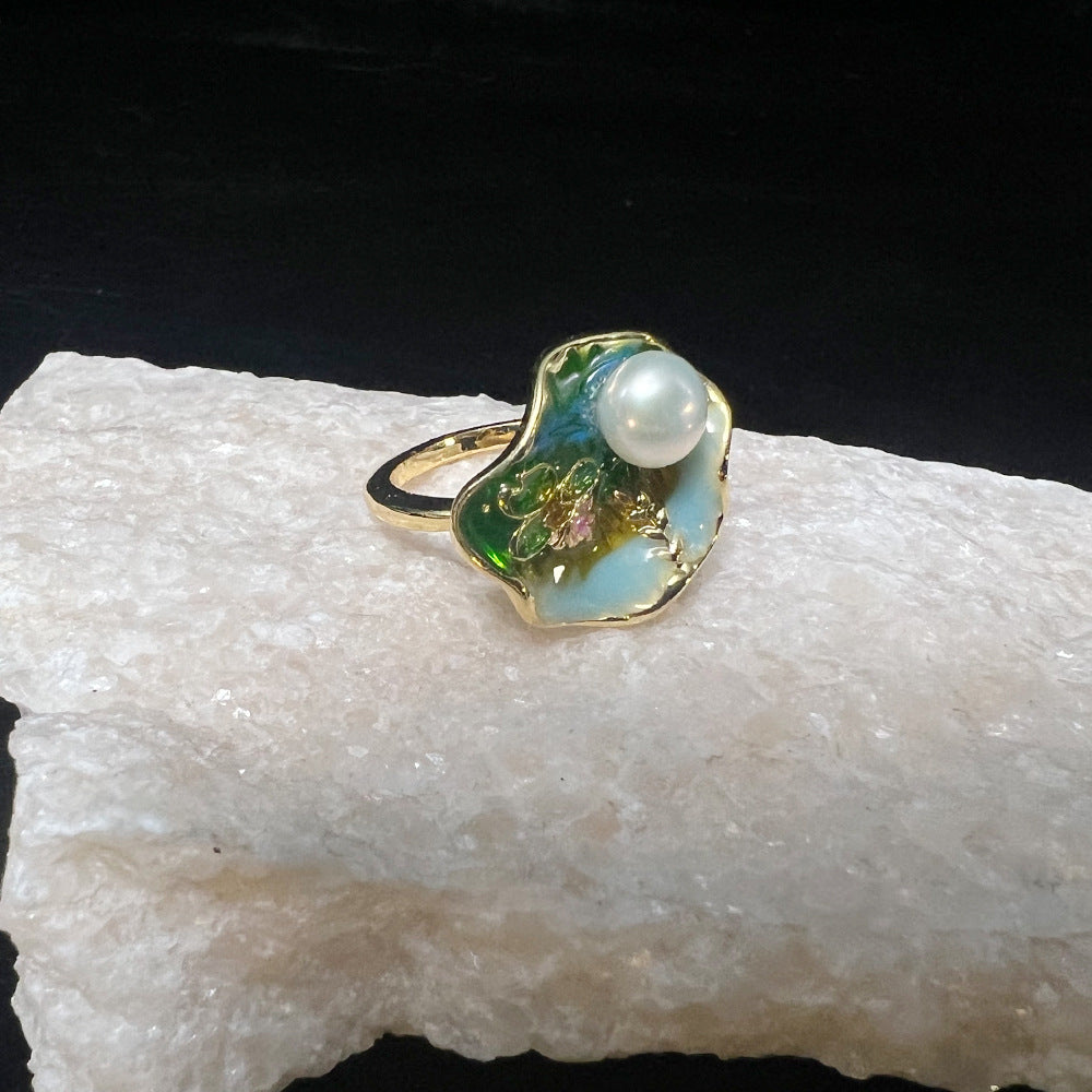 Anello smaltato dipinto