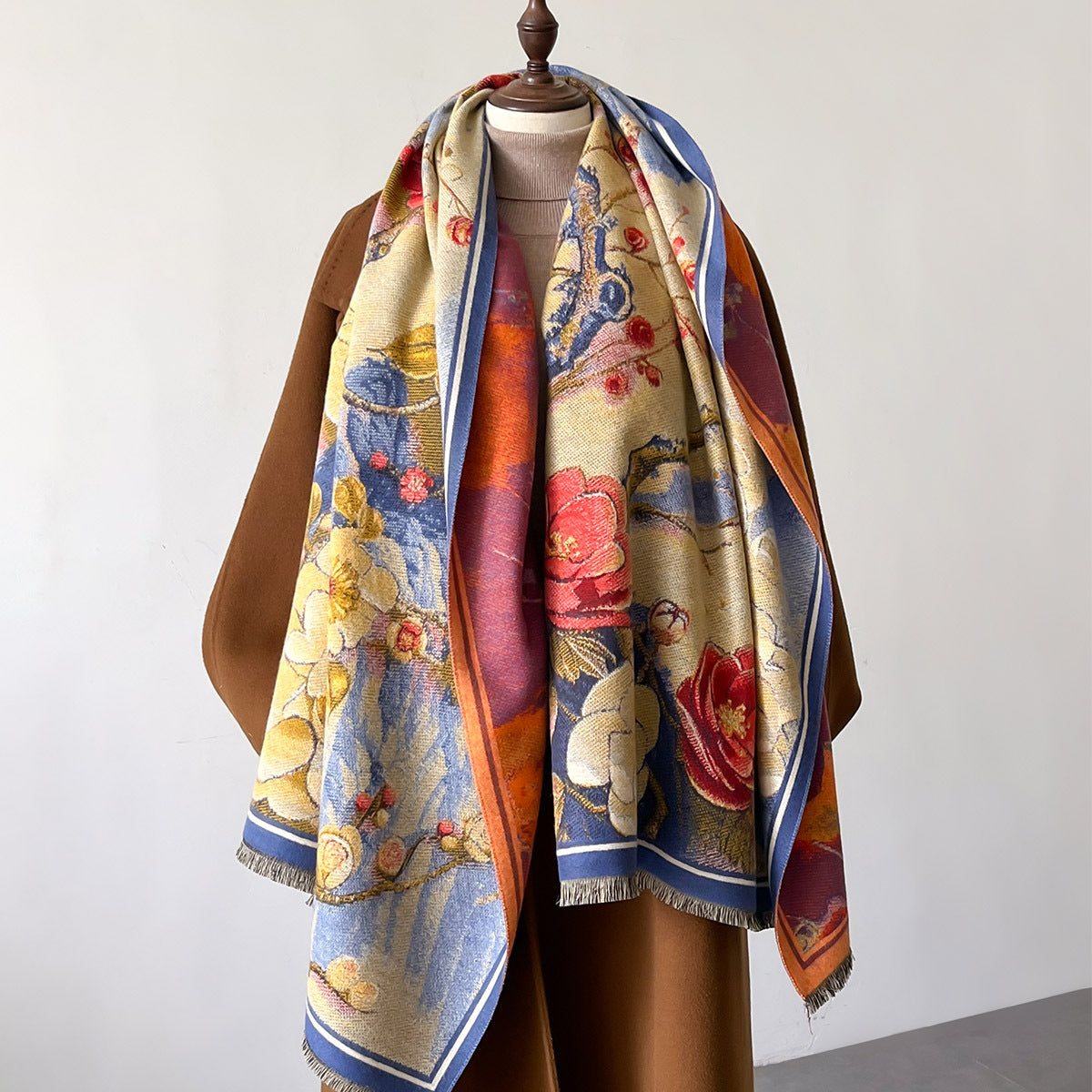 Sciarpa jacquard invernale dipinti