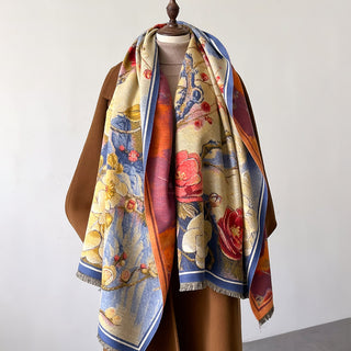 Sciarpa jacquard invernale dipinti