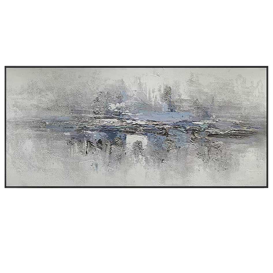 Quadro astratto grigio azzurro