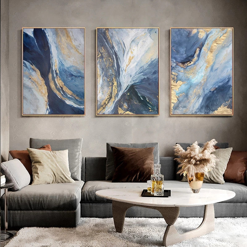 Quadro marmo blu giallo