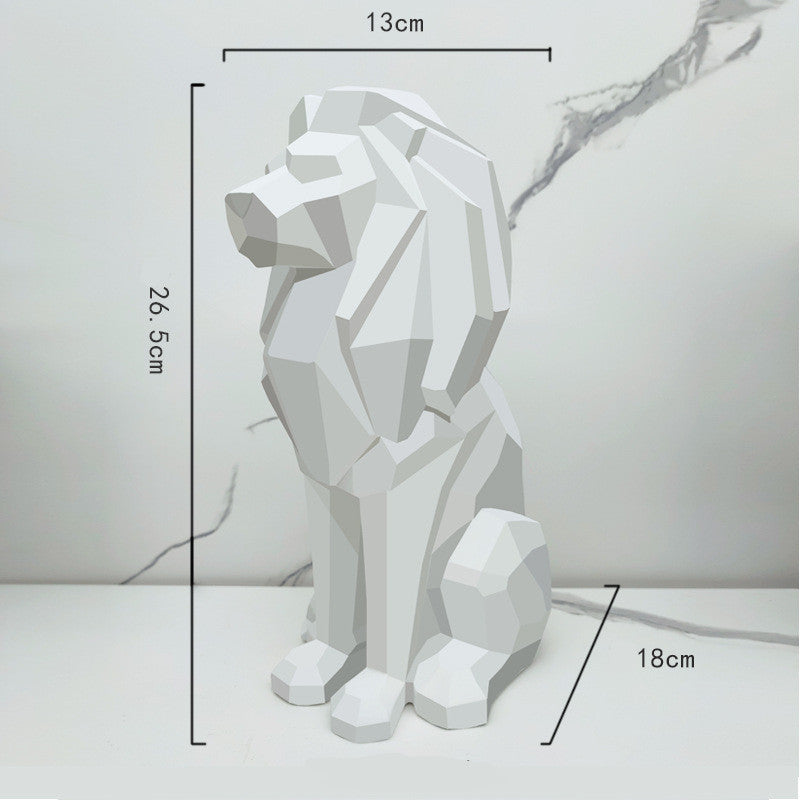 Statuetta Leone Geometrico