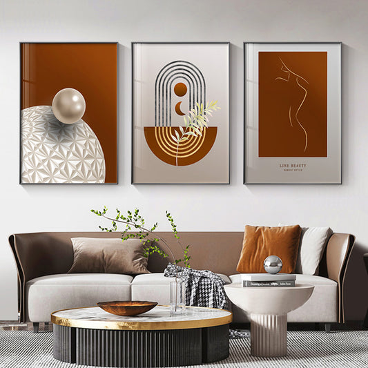 Quadro su tela Ramo singolo foglie giallo-verdi vaso marrone