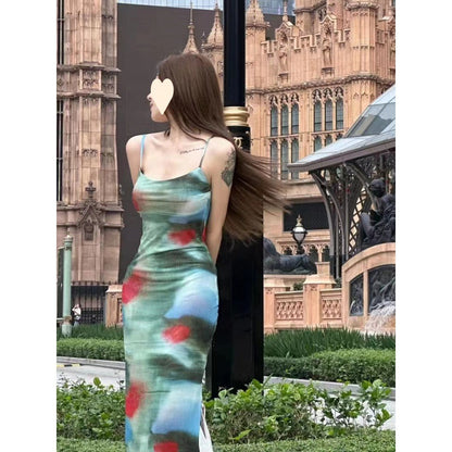 Vestito slip dipinto