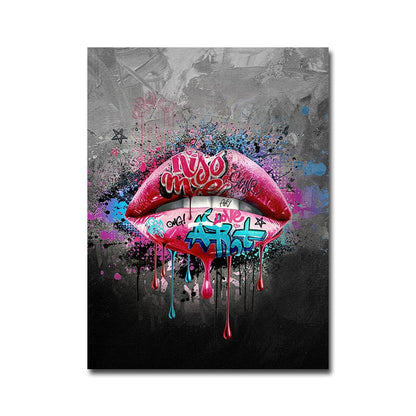 Quadro graffiti bocca