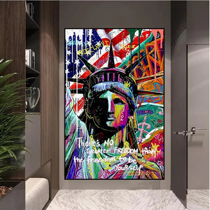 Quadro tela Statua Libertà street art