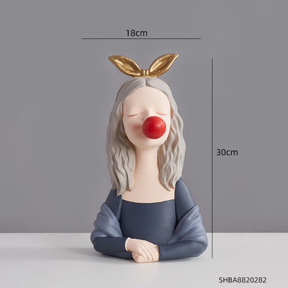 Statuetta ragazza bolle