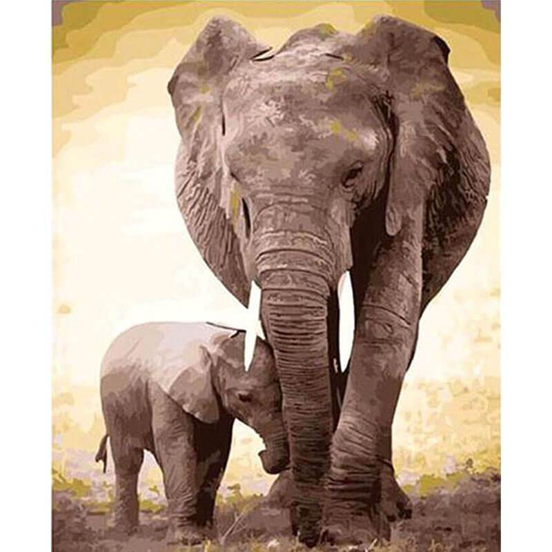 Elefante mamma e piccolo