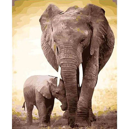 Elefante mamma e piccolo