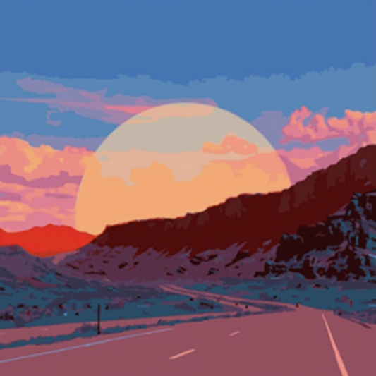 Quadro su tela Strada verso sole fra dune