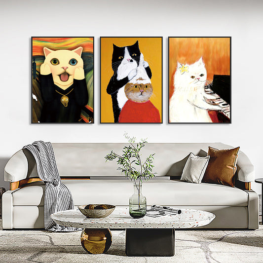 Adesivo murale Tre gatti parodie opere classiche