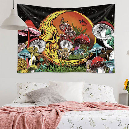 Arazzo Teschio Luna Funghi
