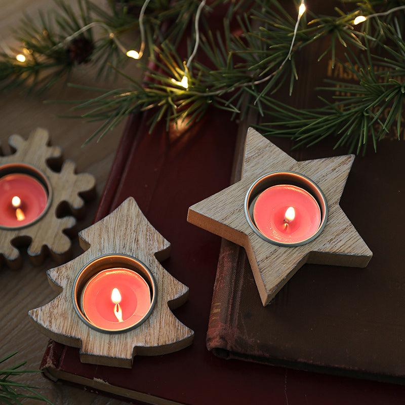 Portacandele Natale legno
