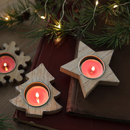 Portacandele Natale legno