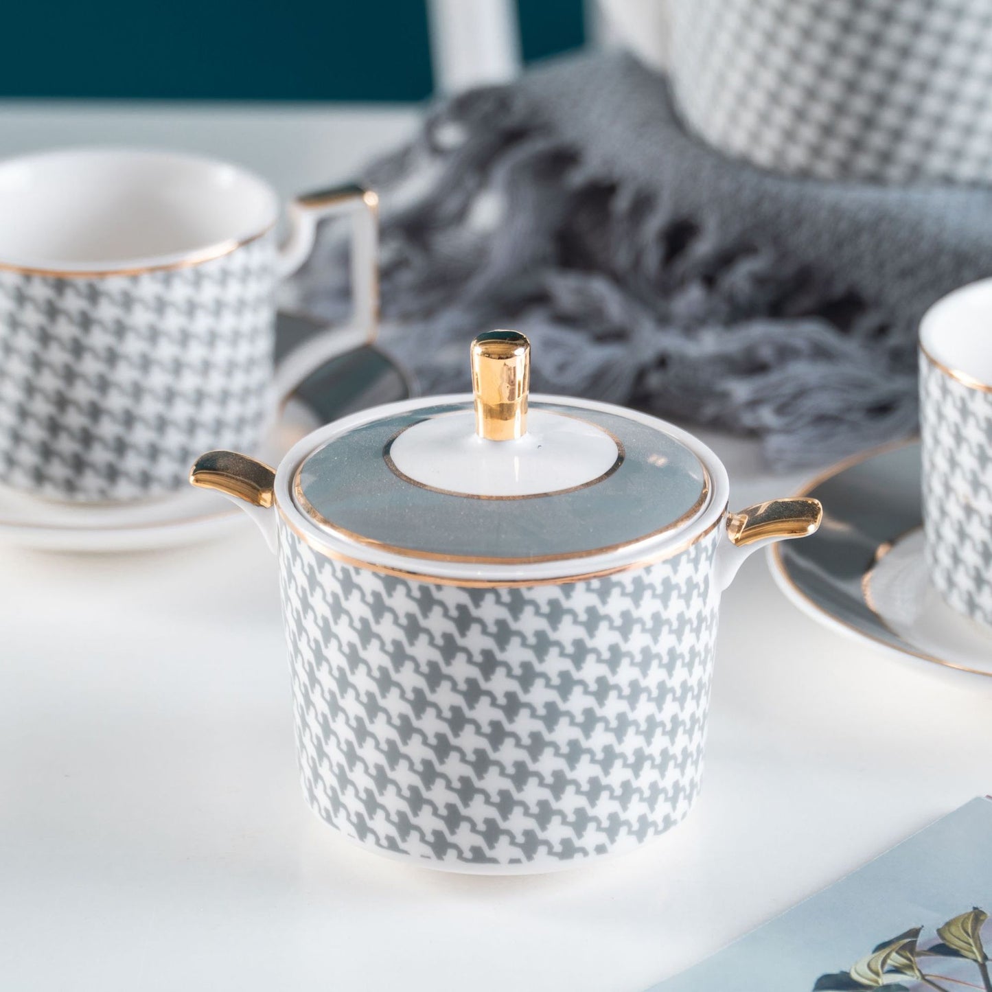 Servizio caffè-tè ceramica pied di gallo