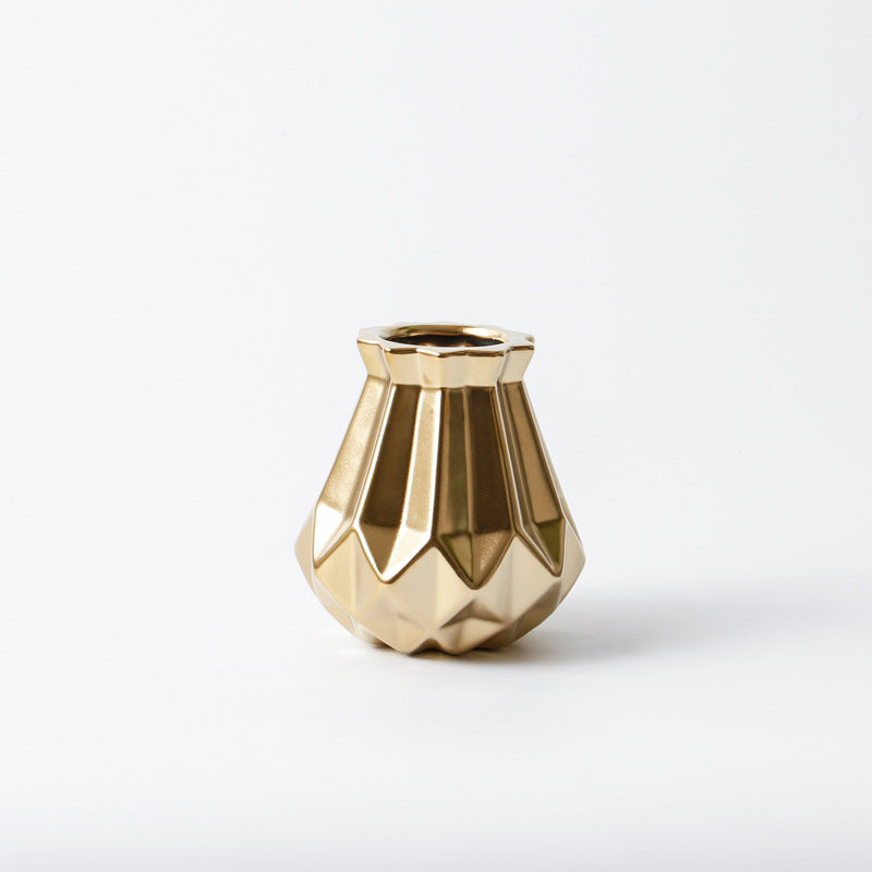 Vaso ceramica dorato