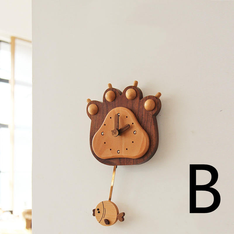 Orologio da parete Gufo pendolo legno