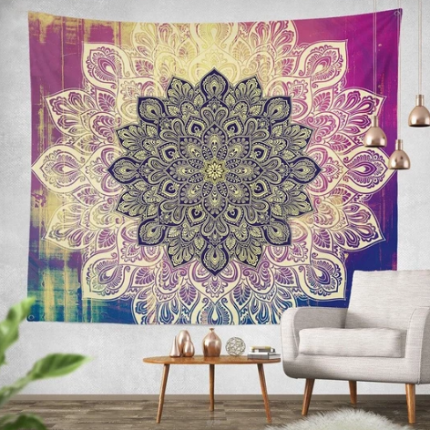 Arazzo Mandala magenta sfumato