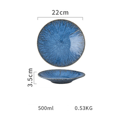 Piatto ceramica blu