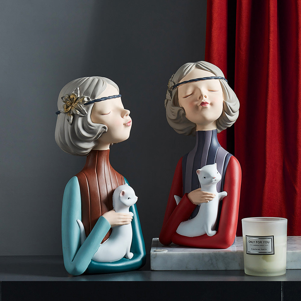 Statuetta ragazza bolle