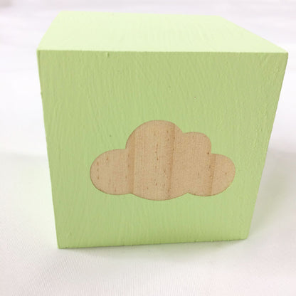 Cubo legno nuvola