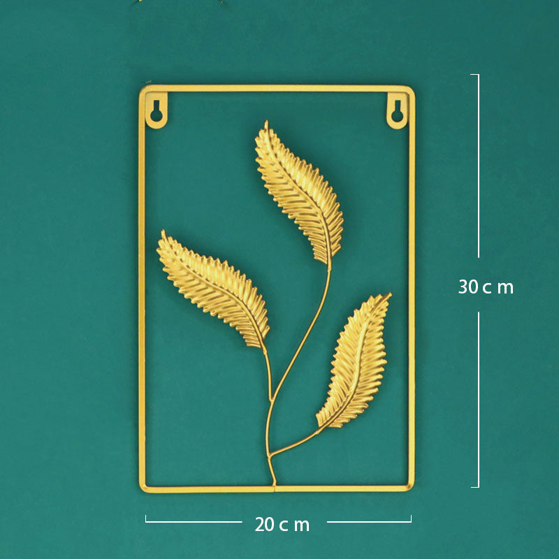Targa in metallo Foglie di ginkgo dorate
