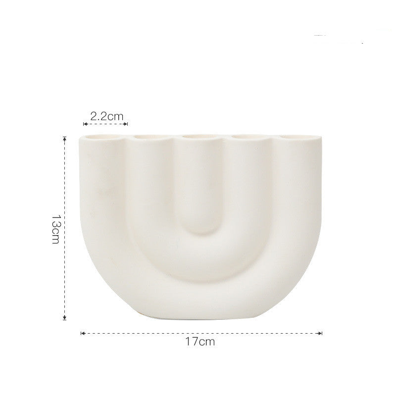 Portacandela in ceramica bianca