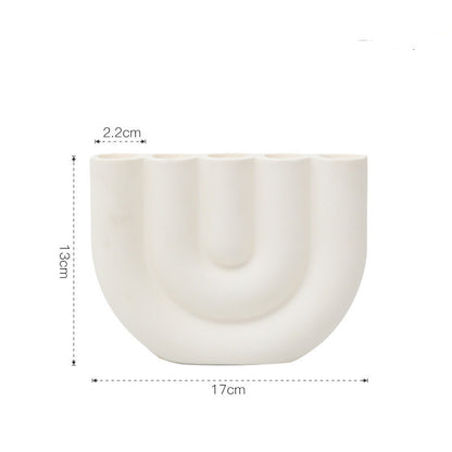 Portacandela in ceramica bianca