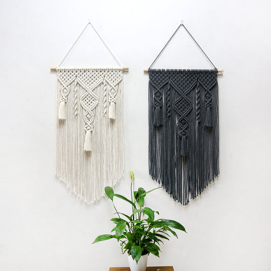 Arazzo Macramé bianco e nero