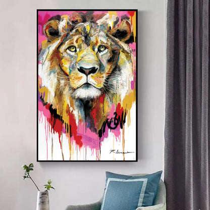 Quadro Leone Astratto