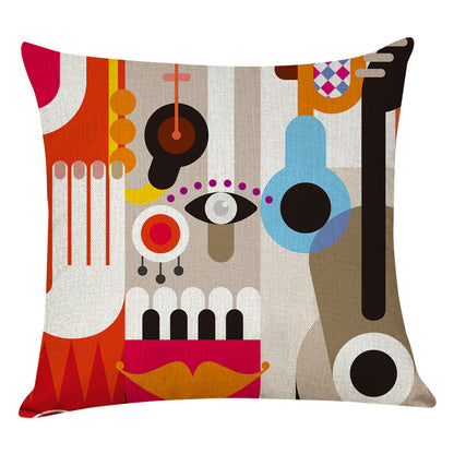 Federa cotone-lino astratta