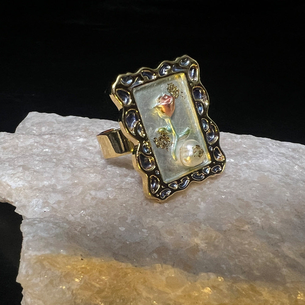 Anello smaltato dipinto