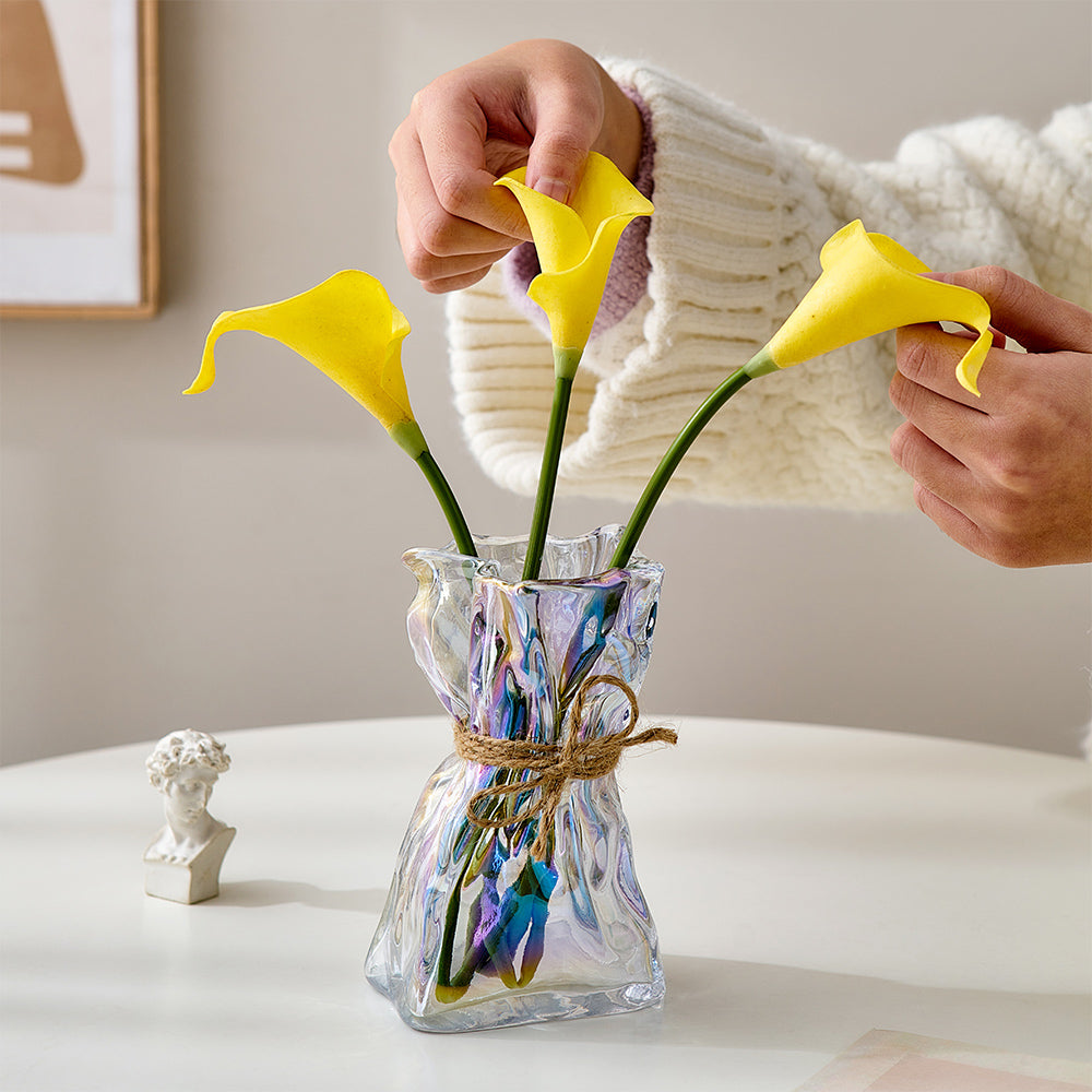 Vaso vetro fiori secchi