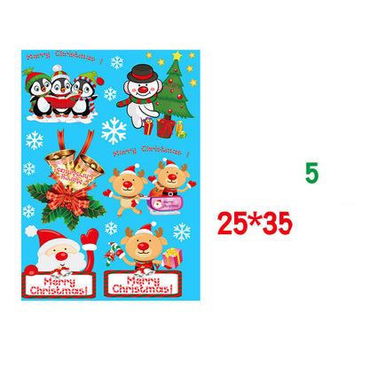 Adesivo murale Babbo Natale e renna nella vetrina