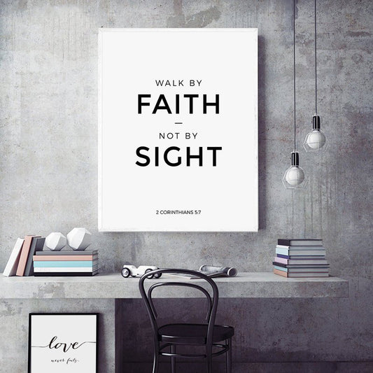Quadro su tela Citazione biblica tipografica