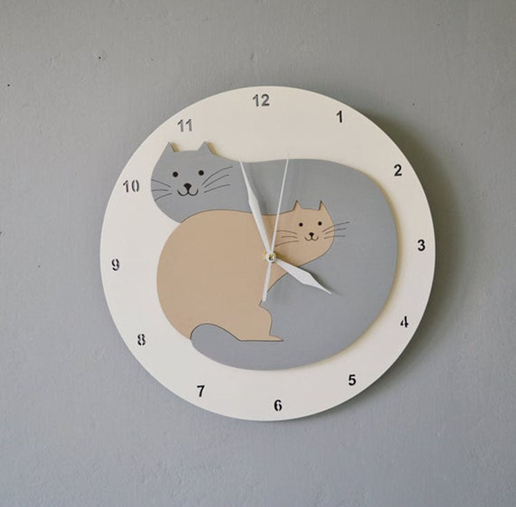 Orologio da parete Gatti yin-yang