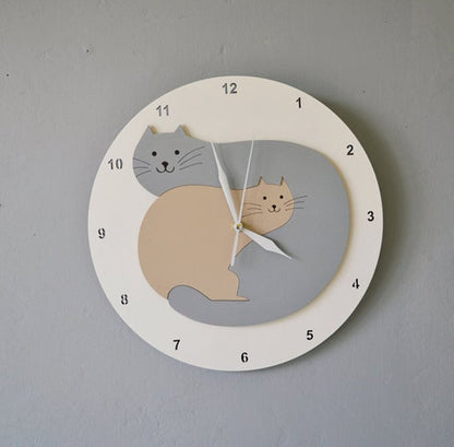 Orologio da parete Gatti yin-yang