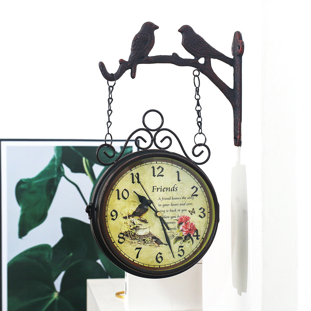 Orologio da parete Uccelli steampunk ramo