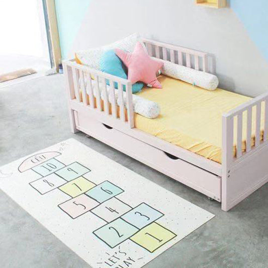 Tappeto quadretti disegni rosa azzurro