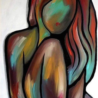 Quadro astratto figura femminile