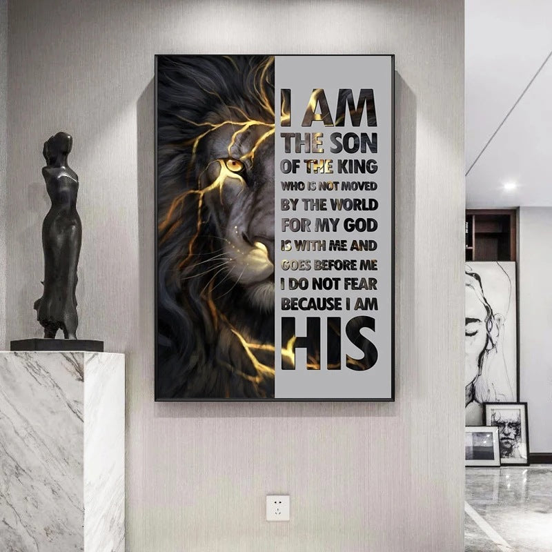 Quadro leone bianco e nero