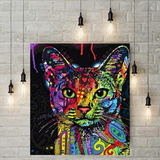 Quadro su tela Gatto pop art colorato