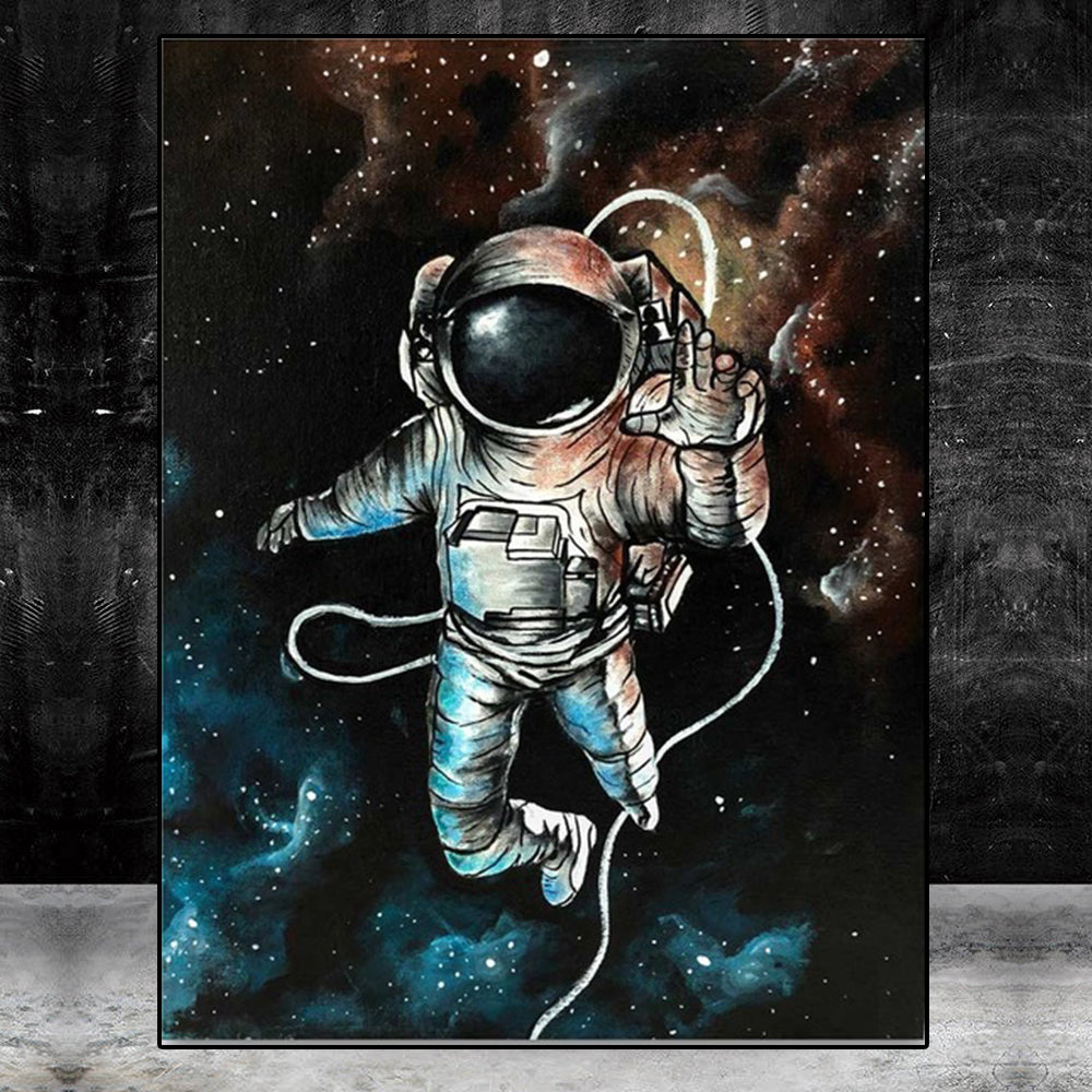 Tela astronauta e stelle