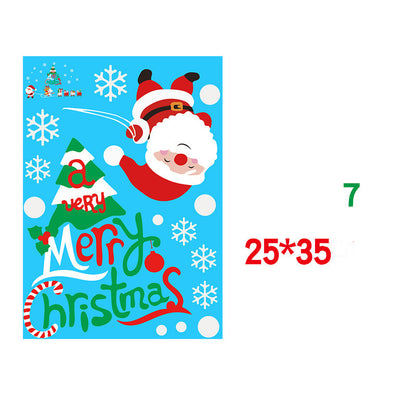 Adesivo murale Babbo Natale e renna nella vetrina