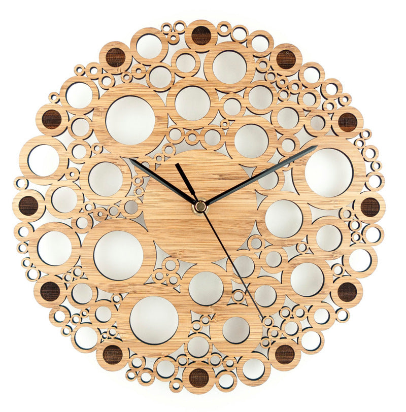 Orologio da parete Legno cerchi forati