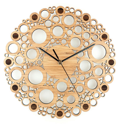 Orologio da parete Legno cerchi forati
