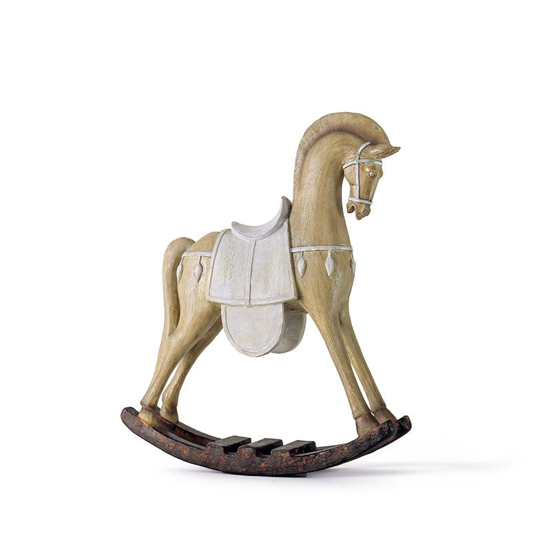 Busto cavallo legno naturale decorato