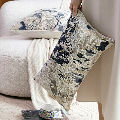 Cuscino quadrato fiori blu scuro