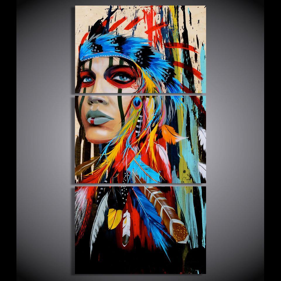 Quadro indiano tre tele