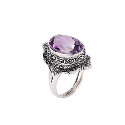 Anello argento citrino